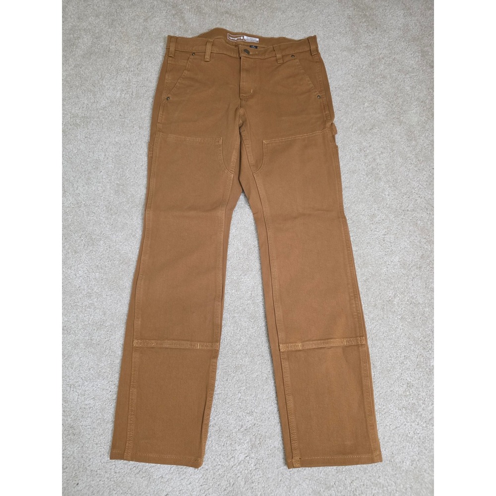 Carhartt Rugged Flex Relaxed Fit Twill Double Front Work Pants Brown BN4296-W 8R
